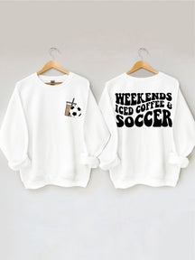 Sweat-shirt de football au café glacé du week-end