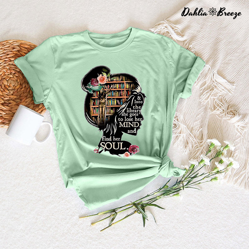 T-shirt Dans la bibliothèque, elle va perdre la tête