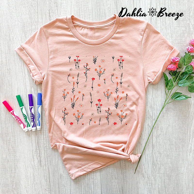 T-shirt Fleurs Sauvages Cadeau Meilleur Ami