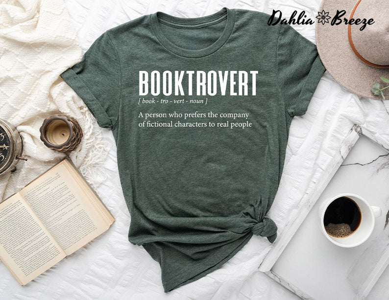 T-shirt booktrovert définition bookish