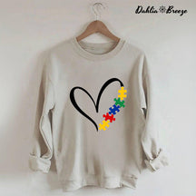 Sweat-shirt Coeur Puzzle Autisme