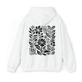 Sweat à capuche fleurs pressées