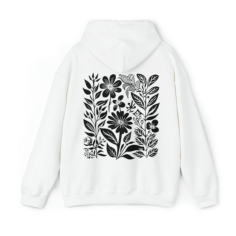 Kapuzenpullover mit gepressten Blumen