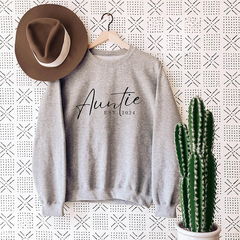 Rundhals-Sweatshirt mit Tante-Buchstaben-Print