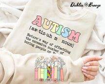 Définition de l'autisme Be Kind Book Sweat-shirt floral