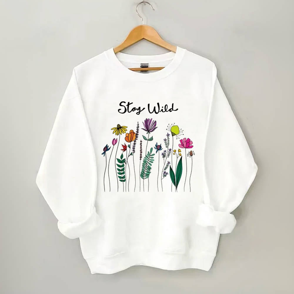 Sweat-shirt à fleurs sauvages Stay Wild