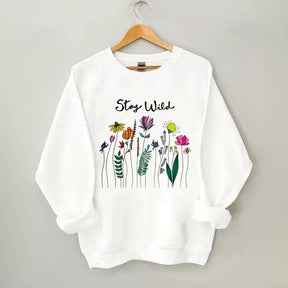 Sweat-shirt à fleurs sauvages Stay Wild