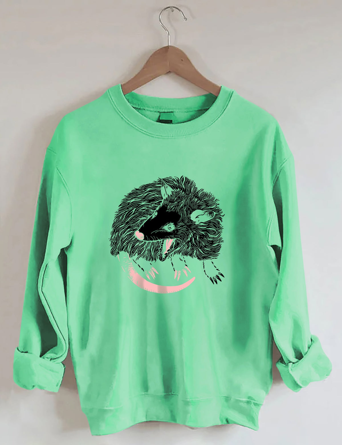 Lässiges Sweatshirt mit Opossum-Print 