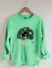 Lässiges Sweatshirt mit Opossum-Print 