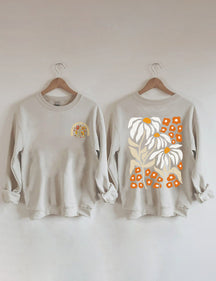 Cultivez des pensées positives Sweat-shirt Vintage Wildflowers