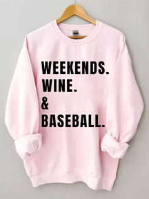 Sweat-shirt de baseball au vin du week-end
