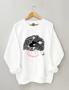 Lässiges Sweatshirt mit Opossum-Print 