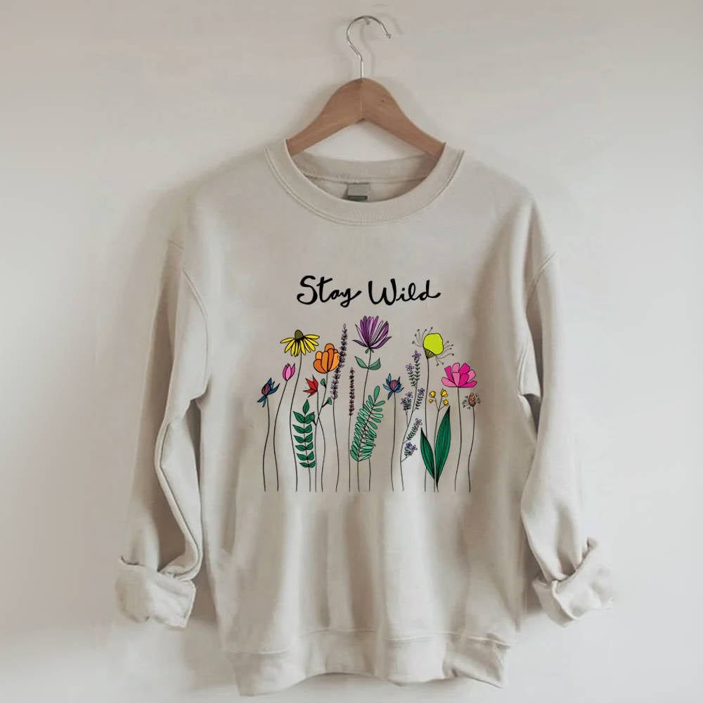 Sweat-shirt à fleurs sauvages Stay Wild