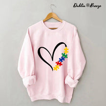 Sweat-shirt Coeur Puzzle Autisme