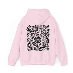 Sweat à capuche fleurs pressées