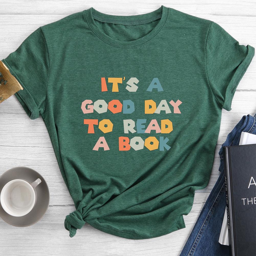 T-shirt à col rond C'est une bonne journée pour lire un livre