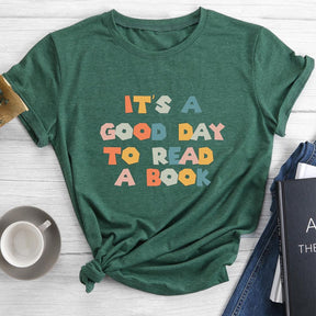 T-shirt à col rond C'est une bonne journée pour lire un livre