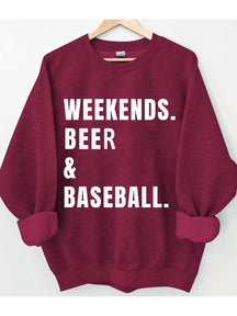 Sweat-shirt de baseball à la bière du week-end