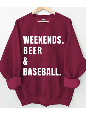 Sweat-shirt de baseball à la bière du week-end