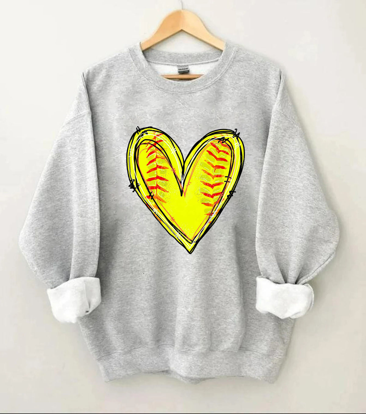 Sweat-shirt coeur de baseball
