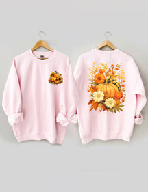 Sweat-shirt citrouilles tournesol