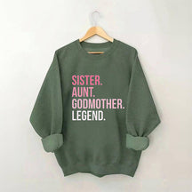 Sweat-shirt décontracté à imprimé lettre de sœur drôle