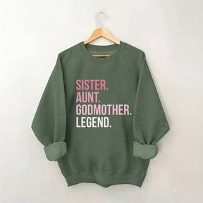 Sweat-shirt décontracté à imprimé lettre de sœur drôle