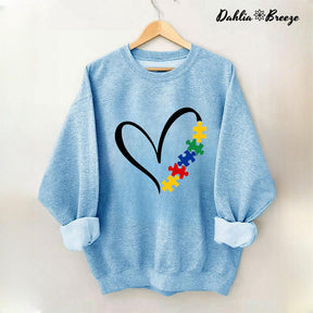 Sweat-shirt Coeur Puzzle Autisme
