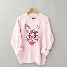 Bunny with Heart Glasses Sweatshirt