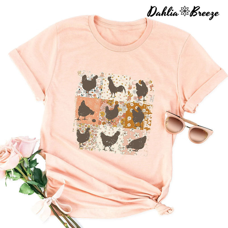 T-shirt poulets de ferme vintage
