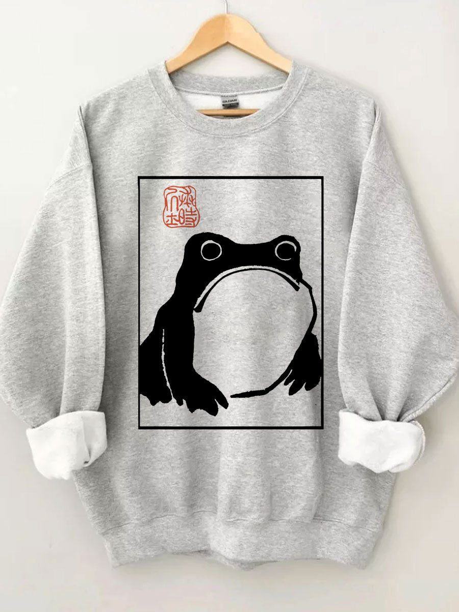 Unbeeindrucktes Frosch-Sweatshirt 