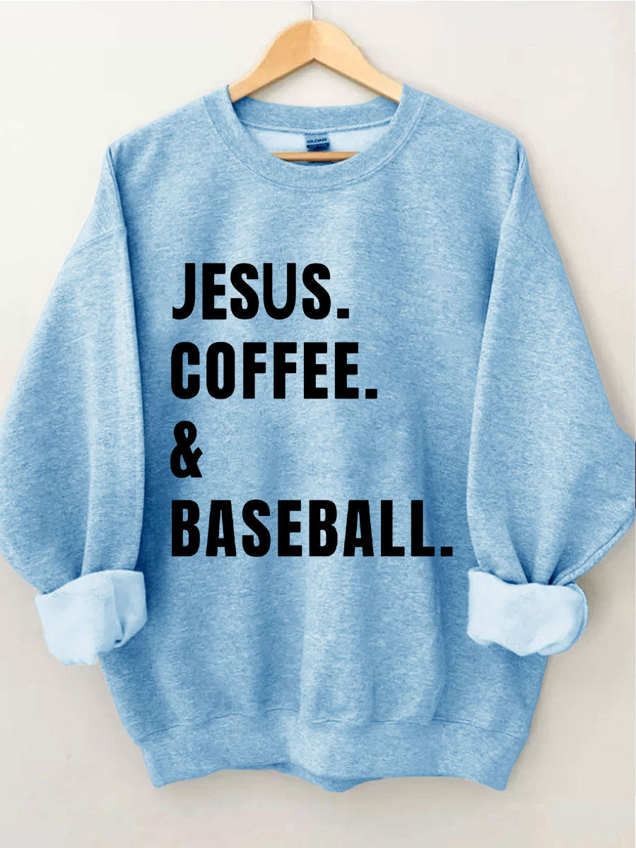 Sweat-shirt de baseball Jésus Café