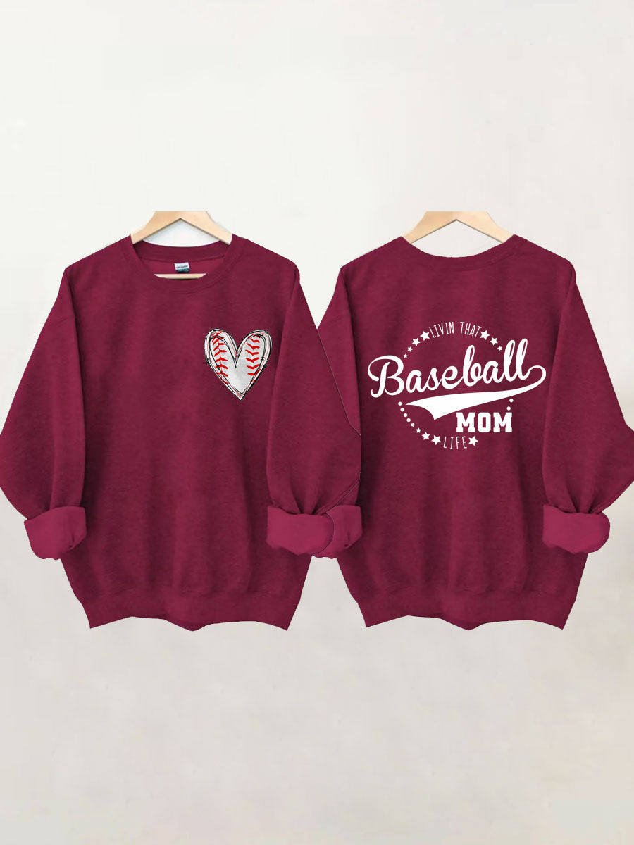 Sweat-shirt Livin' That Baseball Mom Life