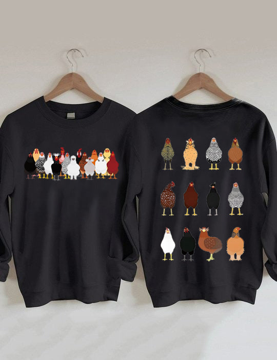 Sweat-shirt Love Chickens 