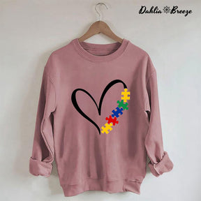 Sweat-shirt Coeur Puzzle Autisme