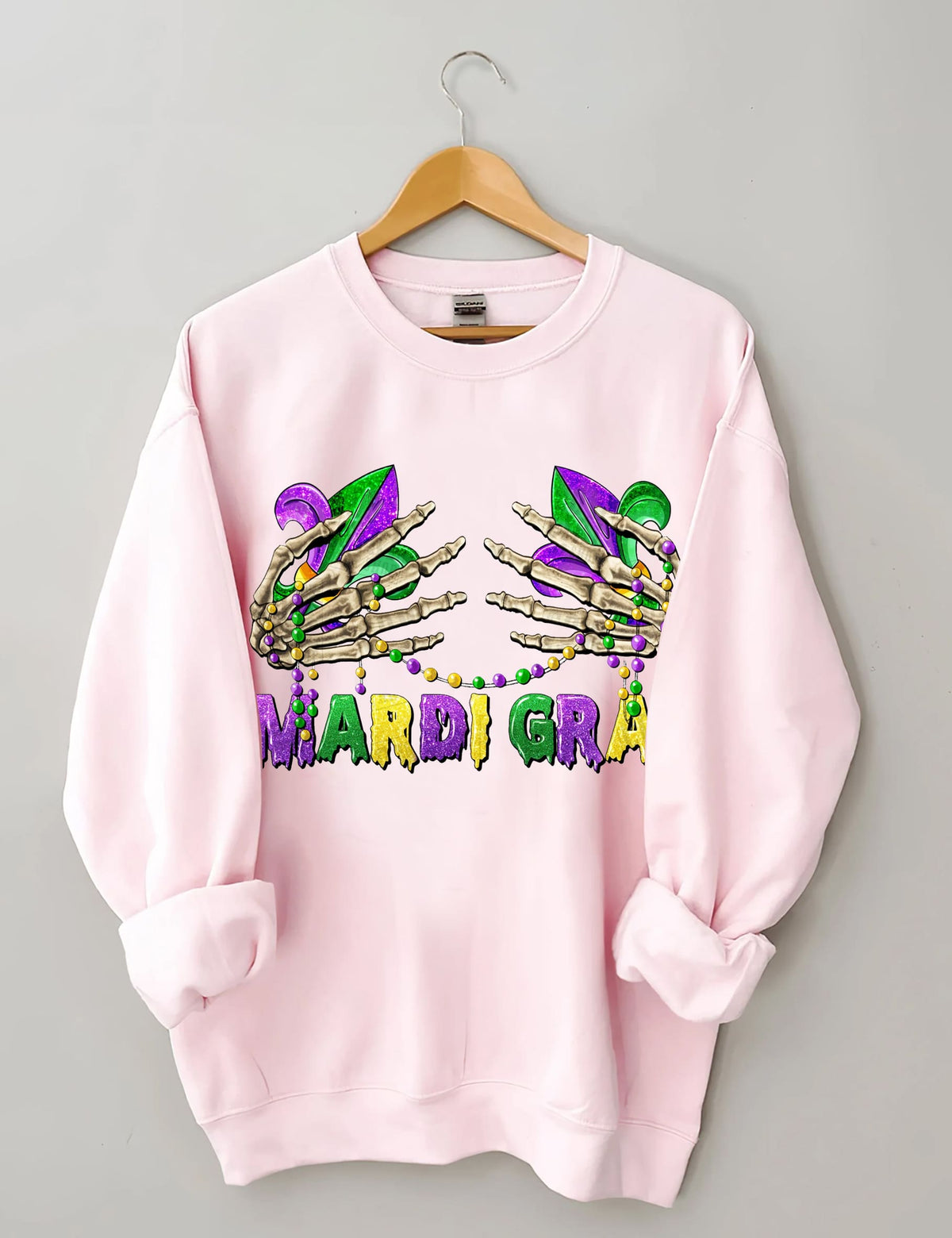 Mardi Gras Skelett Hände Sweatshirt