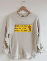 Bigfoot Is Real - Sweat-shirt à imprimé lettre