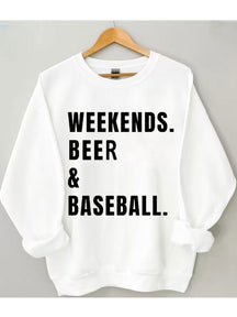 Sweat-shirt de baseball à la bière du week-end