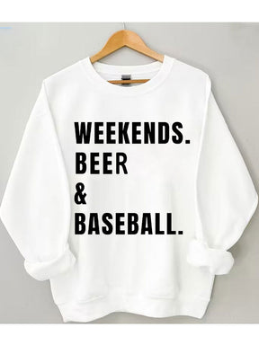 Sweat-shirt de baseball à la bière du week-end
