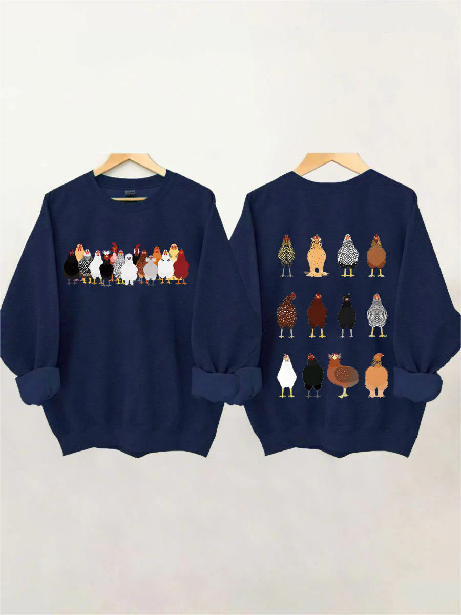 Sweat-shirt Love Chickens 