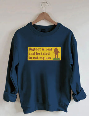 Bigfoot Is Real - Sweat-shirt à imprimé lettre