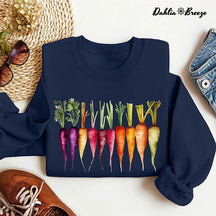 Carottes Aquarelle Légumes Jardinage Sweatshirt