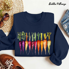 Carottes Aquarelle Légumes Jardinage Sweatshirt