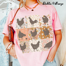 T-shirt poulets de ferme vintage