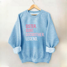 Sweat-shirt décontracté à imprimé lettre de sœur drôle