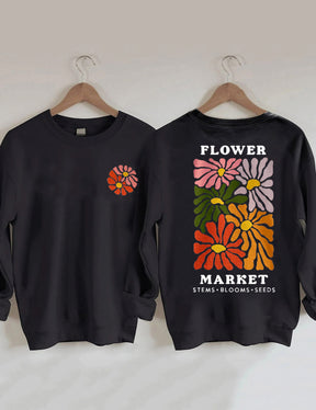 Bohemian Wildflower Print Sweatshirt