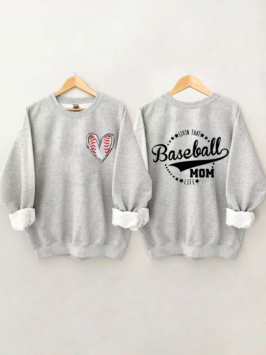 Sweat-shirt Livin' That Baseball Mom Life