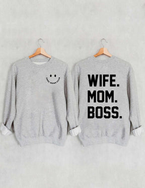 Cooles Moms Club, Wife Mom Boss Sweatshirt 