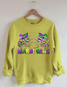 Mardi Gras Skelett Hände Sweatshirt