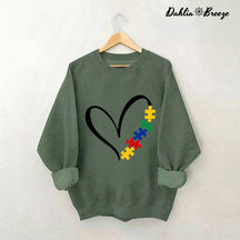Sweat-shirt Coeur Puzzle Autisme